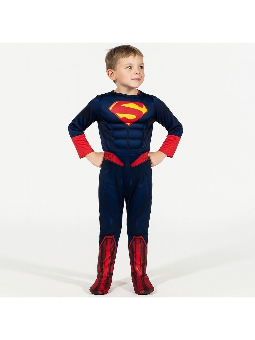 Kids' DC Comics Superman Justice League halloween costume muscle bodysuit Size L